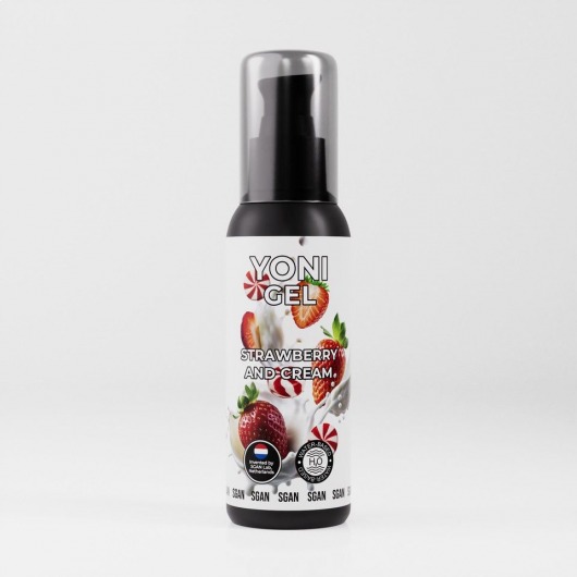 Лубрикант для орального секса SGAN со вкусом клубники со сливками - 100 мл. - SGAN - купить с доставкой в Королеве