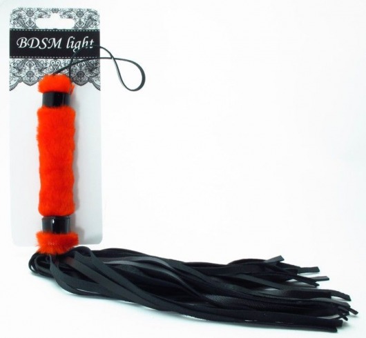 Нежная плеть с красным мехом BDSM Light - 43 см. - БДСМ Арсенал - купить с доставкой в Королеве
