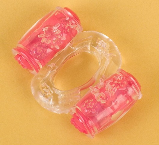 Прозрачное виброкольцо с двумя вибропульками - Toyfa Basic - в Королеве купить с доставкой