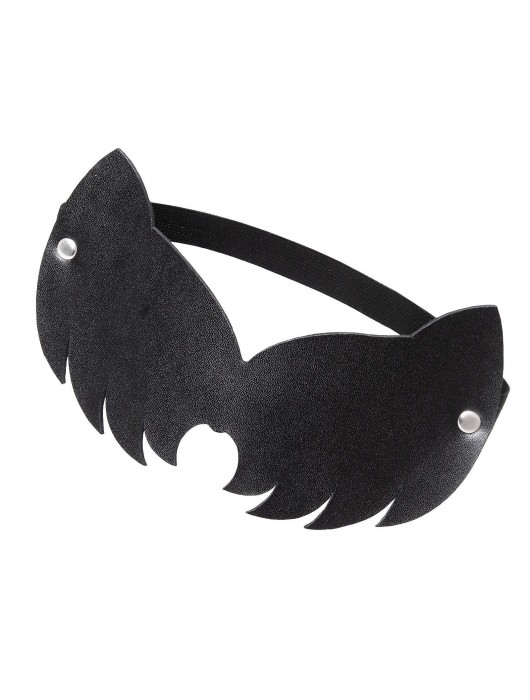 Черная закрытая кожаная маска с ушками кошки - Pecado - купить с доставкой в Королеве