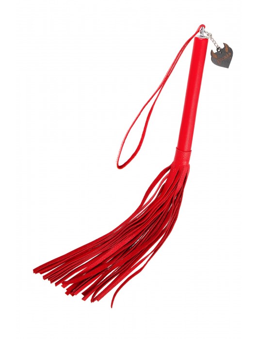 Красная кожаная плеть с петлёй - 50 см. - Pecado - купить с доставкой в Королеве