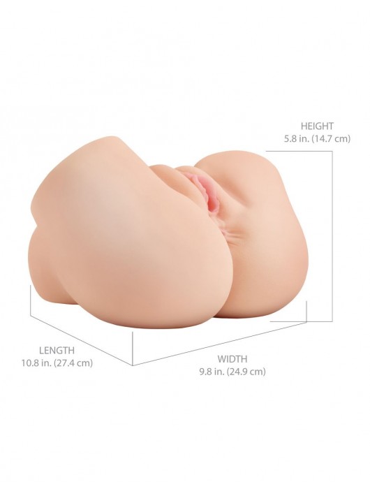 Телесный мастурбатор-полуторс с вибрацией и эффектом всасывания Back That Ass Up - Pipedream - в Королеве купить с доставкой