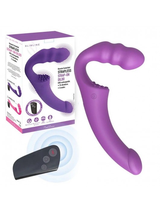 Фиолетовый безремневой страпон Straples Strap-On Dildo - Erokay - купить с доставкой в Королеве