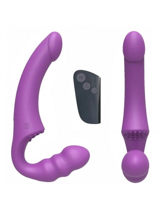 Фиолетовый безремневой страпон Straples Strap-On Dildo - Erokay - купить с доставкой в Королеве