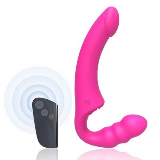Розовый безремневой страпон Straples Strap-On Dildo - Erokay - купить с доставкой в Королеве