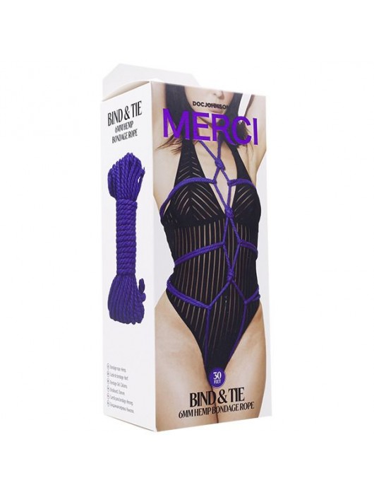 Фиолетовая верёвка для связывания и фиксации Bind Tie - 9,14 м. - Doc Johnson - купить с доставкой в Королеве