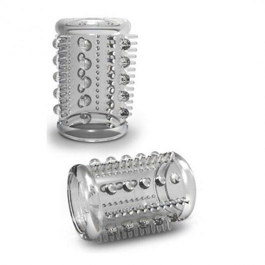 Прозрачная насадка с шипами и шишечками STAY HARD COCK SLEEVE 03 CLEAR - Blush Novelties - в Королеве купить с доставкой
