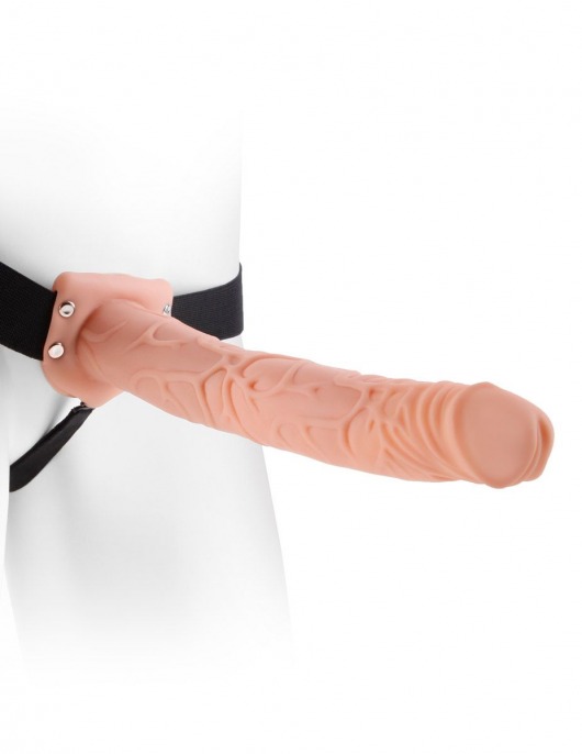 Фаллопротез телесного цвета Hollow Strap-On - 29 см. - Pipedream - купить с доставкой в Королеве