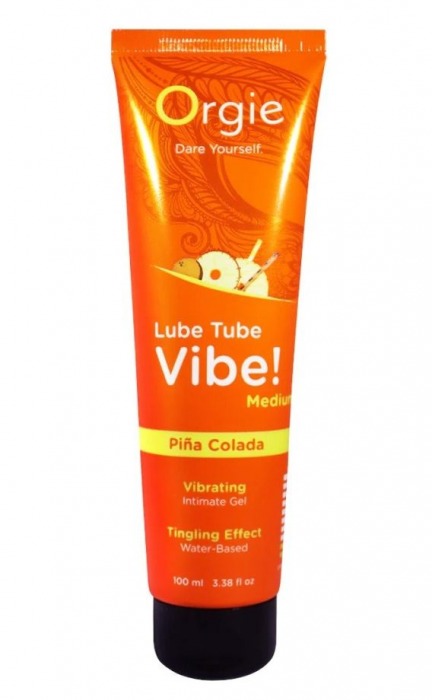 Гель с эффектом вибрации Lube Tube Vibe Medium Pina Colada - 100 мл. - ORGIE - купить с доставкой в Королеве