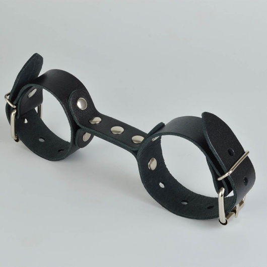 Черные кожаные наручники-фиксатор - Sitabella - купить с доставкой в Королеве