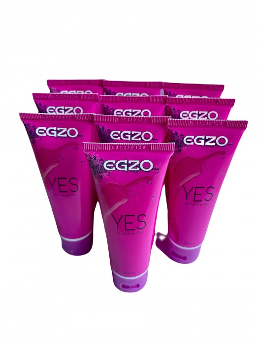 Набор из 10 согревающих лубрикантов на водной основе Egzo Yes (по 50 мл.) - EGZO - купить с доставкой в Королеве
