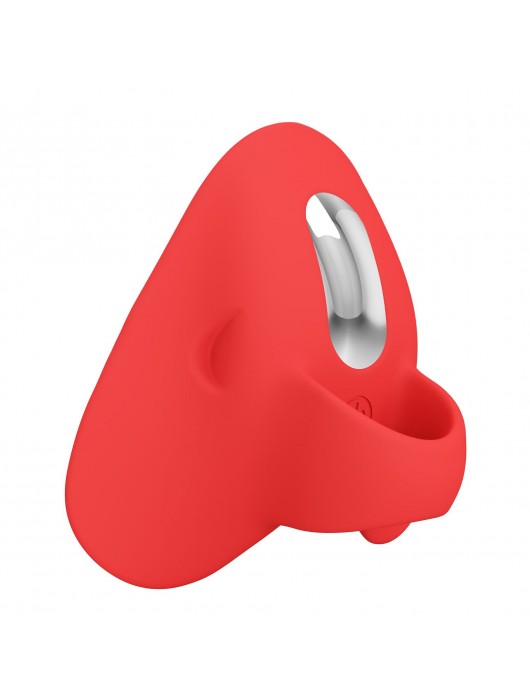 Красный вибратор на палец Carnation - Baile