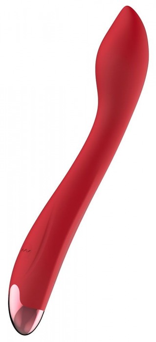 Красный изогнутый вибратор для массажа точки G - 23 см. - Boys of Toys