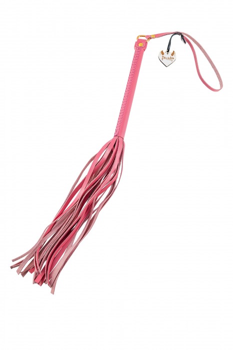 Розовая кожаная плеть - 50 см. - Pecado - купить с доставкой в Королеве