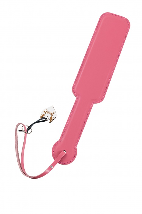 Розовый кожаный пэддл - 37 см. - Pecado - купить с доставкой в Королеве