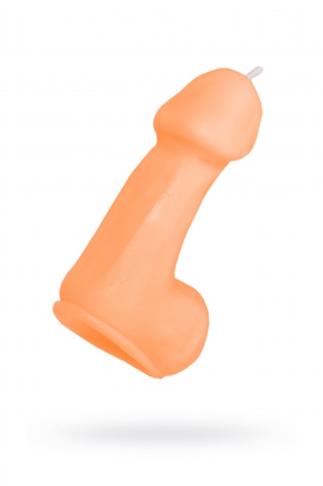 Оранжевая свеча в форме пениса - 47 гр. - Pecado - купить с доставкой в Королеве