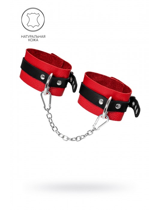 Красно-черные мягкие оковы с одним ремешком и люверсами - Pecado - купить с доставкой в Королеве