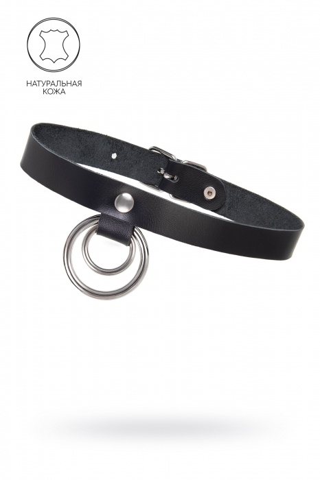 Черный чокер-ошейник с кольцом в кольце - Pecado - купить с доставкой в Королеве