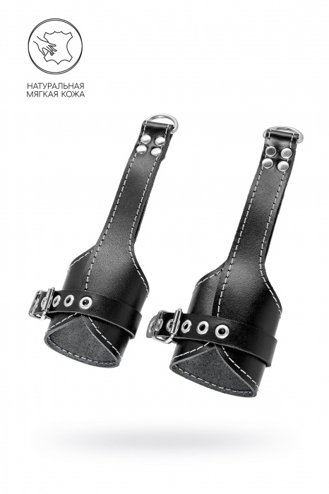 Черные подвесы с белой строчкой - Pecado - купить с доставкой в Королеве