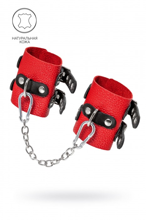 Красно-черные мягкие наручники с двумя ремешками с люверсами - Pecado - купить с доставкой в Королеве