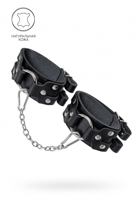 Черные кожаные оковы с двумя ремешками - Pecado - купить с доставкой в Королеве