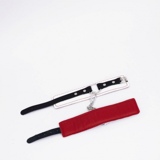 Бело-красные кожаные оковы - Crazy Handmade - купить с доставкой в Королеве