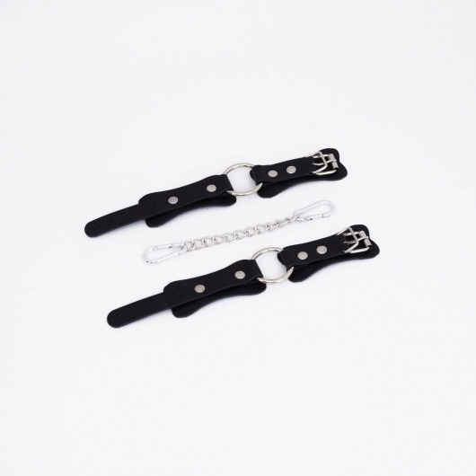 Черные кожаные наручники с кольцом - Crazy Handmade - купить с доставкой в Королеве