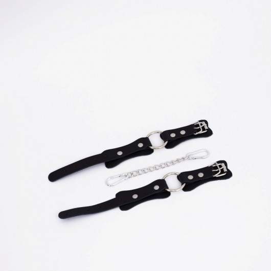 Черные кожаные оковы с кольцом - Crazy Handmade - купить с доставкой в Королеве