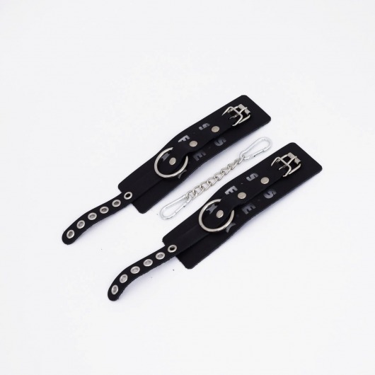 Черные кожаные наручники Sex - Crazy Handmade - купить с доставкой в Королеве