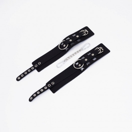 Черные кожаные оковы Sex - Crazy Handmade - купить с доставкой в Королеве