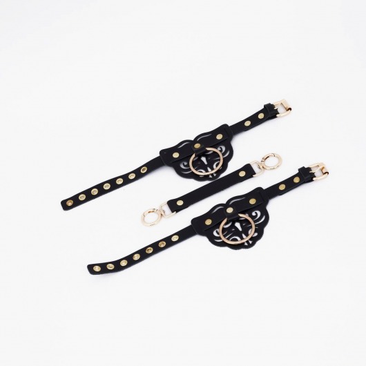 Черные оковы с золотистой фурнитурой - Crazy Handmade - купить с доставкой в Королеве