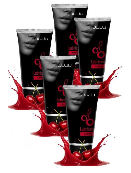 Набор из 5 съедобных лубрикантов JUJU со вкусом вишни - JuJu - купить с доставкой в Королеве