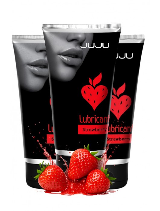 Набор из 3 съедобных лубрикантов JUJU со вкусом клубники - JuJu - купить с доставкой в Королеве