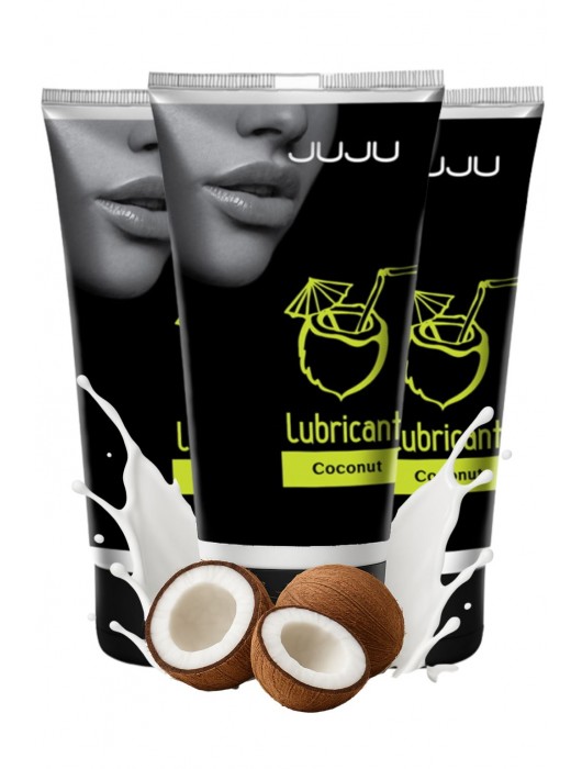 Набор из 3 съедобных лубрикантов JUJU со вкусом кокоса - JuJu - купить с доставкой в Королеве