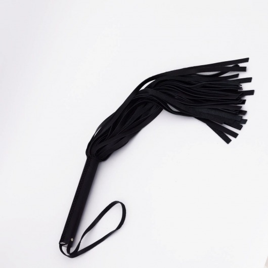 Черный кожаный флоггер - 45 см. - Crazy Handmade - купить с доставкой в Королеве