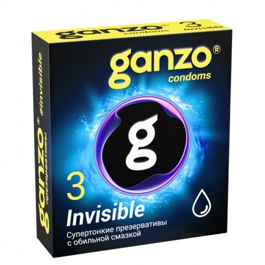 Супертонкие презервативы Ganzo Invisible - 3 шт. - Ganzo - купить с доставкой в Королеве