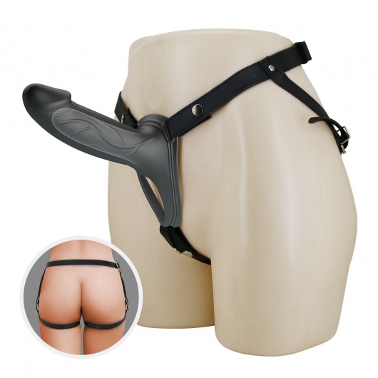 Черный полый мужской страпон London - 16,8 см. - Baile - купить с доставкой в Королеве