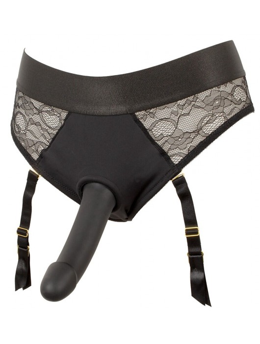 Черный женский страпон Strap-on Set: трусики и насадка - Orion - купить с доставкой в Королеве