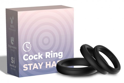 Набор из 3 черных эрекционных колец Stay Hard - Boys of Toys - в Королеве купить с доставкой