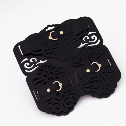 Фигурный набор для БДСМ-игр с узорами и золотистой фурнитурой - Crazy Handmade - купить с доставкой в Королеве