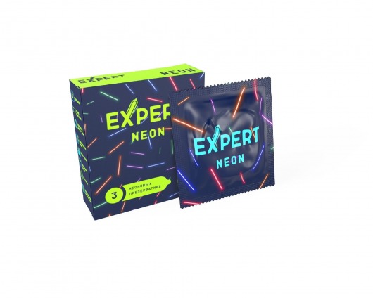 Светящиеся в темноте презервативы Expert Neon - 3 шт. - Expert - купить с доставкой в Королеве