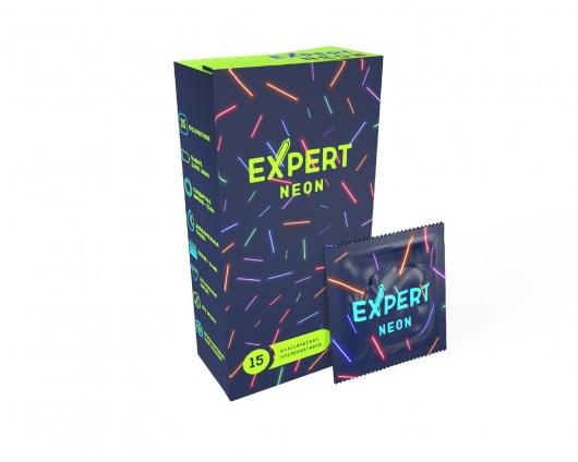 Светящиеся в темноте презервативы Expert Neon - 15 шт. - Expert - купить с доставкой в Королеве
