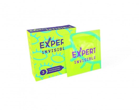 Ультратонкие презервативы Expert Invisible - 3 шт. - Expert - купить с доставкой в Королеве