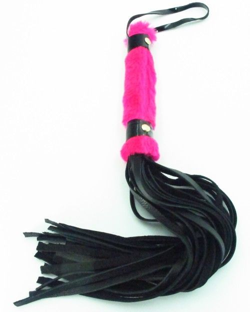 Нежная плеть с розовым мехом BDSM Light - 43 см. - БДСМ Арсенал - купить с доставкой в Королеве