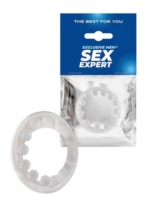 Эрекционное кольцо со стимулирующими шариками на поверхности - Sex Expert - в Королеве купить с доставкой