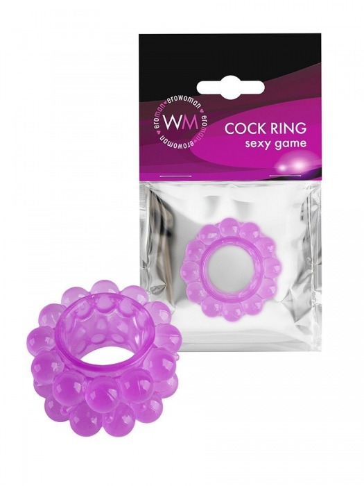 Лиловое эрекционное кольцо с 2 рядами стимулирующих шариков - Erowoman-Eroman - в Королеве купить с доставкой