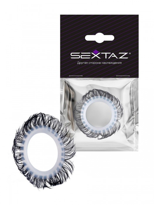 Эластичное эрекционное колечко с черными «ресничками» - Sextaz - в Королеве купить с доставкой