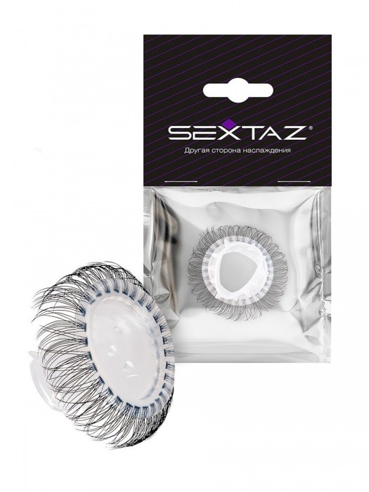 Эластичное эрекционное кольцо с длинными черными «ресничками» - Sextaz - в Королеве купить с доставкой