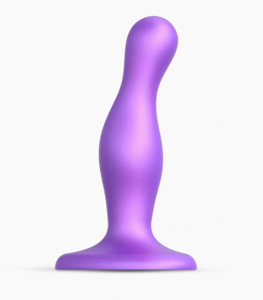 Фиолетовая насадка Strap-On-Me Dildo Plug Curvy size S - Strap-on-me - купить с доставкой в Королеве