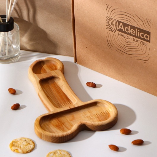 Деревянное блюдо для подачи в форме члена (25 х 16,5 х 1,7 см) - Сима-Ленд - купить с доставкой в Королеве